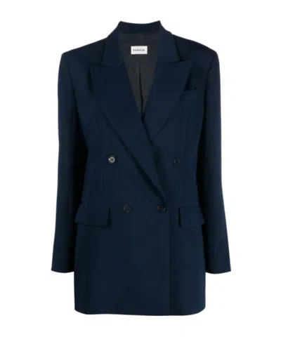 P.a.r.o.s.h Double-breasted Jacket Buttoned Cuffs In Blue