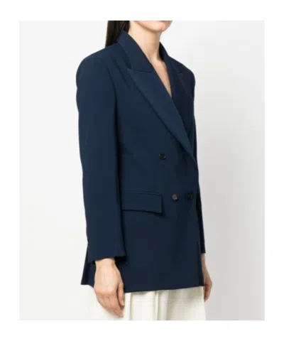 P.a.r.o.s.h Double-breasted Jacket Buttoned Cuffs In Blue
