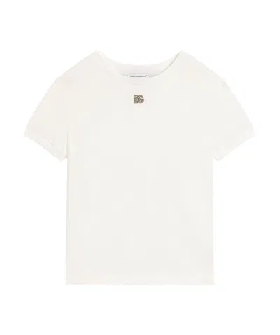 Dolce & Gabbana Cotton Embellished T-shirt In White