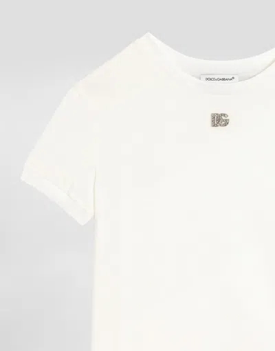 Dolce & Gabbana Cotton Embellished T-shirt In White