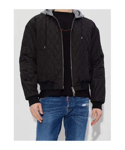 Dsquared2 Heritage Quilted Bomber Jacket In Black