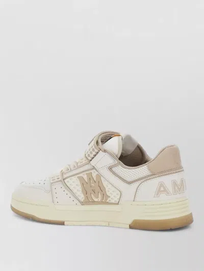 Amiri Men 'skyline' Beige Sneaker With Maxi Logo On The Side And Velcro Strap With Logo In Leather M In White