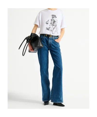 Balmain Printed Flower T-shirt In White