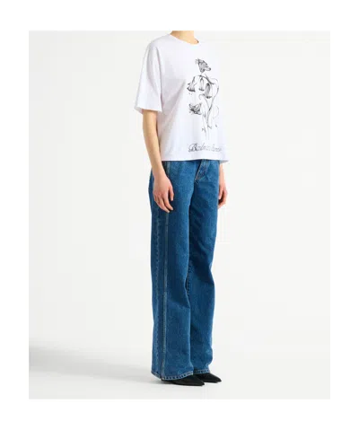 Balmain Printed Flower T-shirt In White