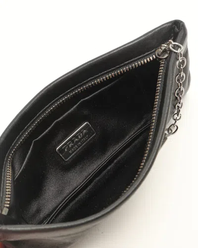 Prada Leather Pouch In Black