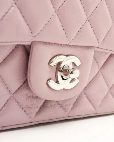 Pre-owned Chanel Mini Rectangular Single Flap Bag In Pink