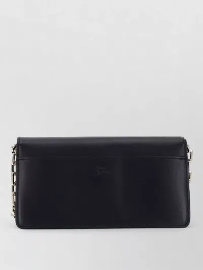 Christian Louboutin Rectangular Clutch Bag Chain Strap Metal Hardware In Black