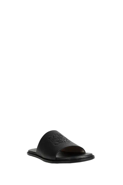 Loewe Flex Anagram Slide Sandals For Men In Black