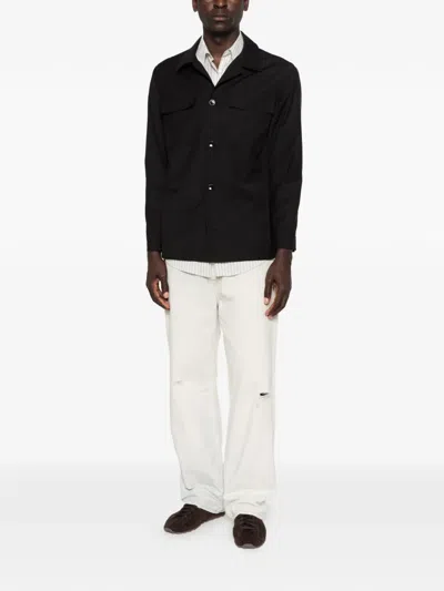 Michael Coal Flap-pocket Button-up Jacket In Black