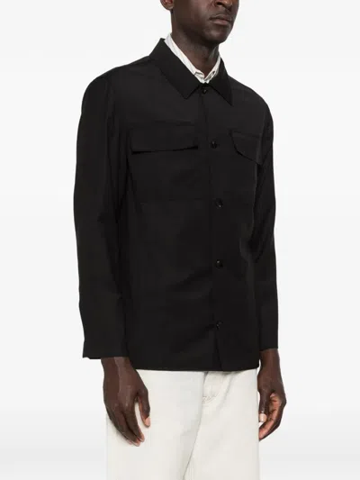 Michael Coal Flap-pocket Button-up Jacket In Black