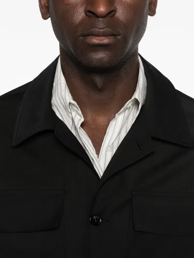 Michael Coal Flap-pocket Button-up Jacket In Black