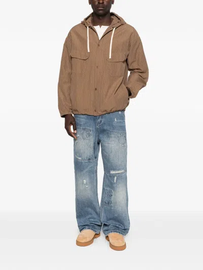 Found Distressed Patchwork Jeans In Blue