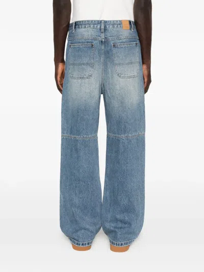 Found Distressed Patchwork Jeans In Blue