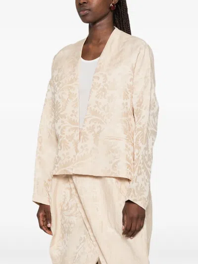 Uma Wang Klarke Damask-patterned Jacket In Neutral