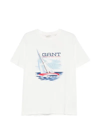 Gant Graphic Short Sleeve T Shirt White