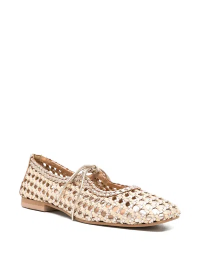 Gioseppo Woven Leather Ballet Flats In Neutral