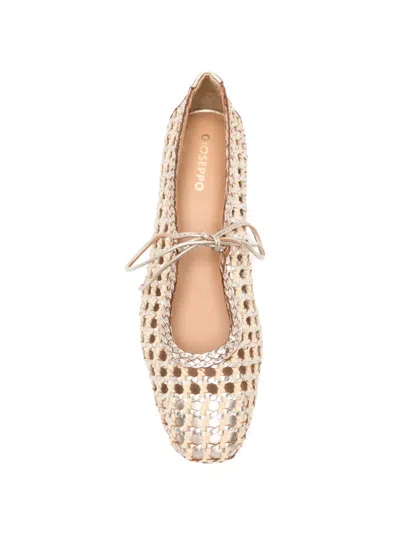 Gioseppo Woven Leather Ballet Flats In Neutral