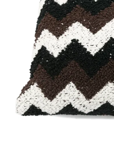 Missoni Zigzag-pattern Cushion In Brown