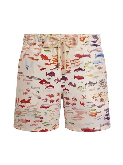 Vilebrequin X Fabrice Hyber Pescador 5.9 Watercolor Fish Swim Shorts In Multi