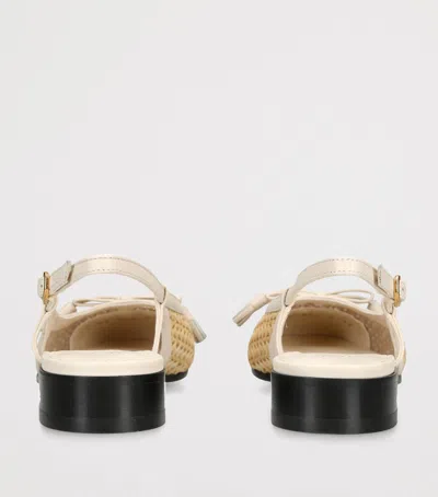 Valentino Valet Du Roi Leather Slingback Ballerina Flat In Neutral