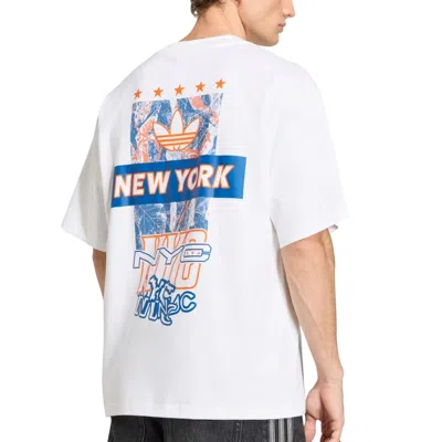 Adidas Originals Adidas New York City Cotton Graphic T-shirt In White