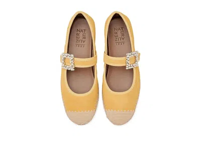 Naturalizer Wide Width Java Mary Jane Espadrille Flat In Yellow