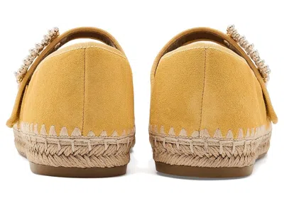 Naturalizer Wide Width Java Mary Jane Espadrille Flat In Yellow