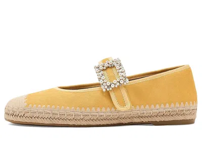 Naturalizer Wide Width Java Mary Jane Espadrille Flat In Yellow