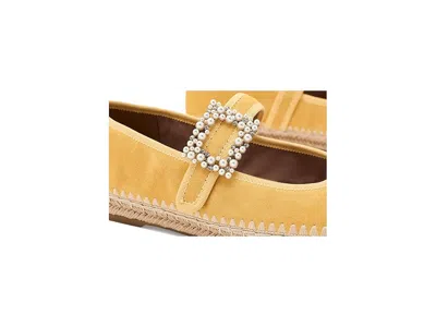 Naturalizer Wide Width Java Mary Jane Espadrille Flat In Yellow
