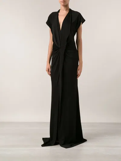 Givenchy Draped Evening Gown In Black