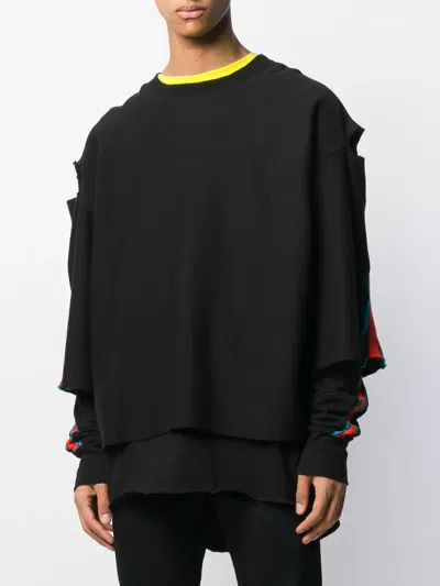 Facetasm Destroyed Double T-shirt In Black