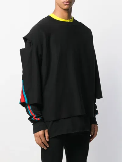 Facetasm Destroyed Double T-shirt In Black