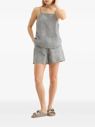 Eres Enjouée Button Short In Gray