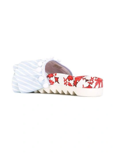 Shop Joshua Sanders Ruffled Striped Flip Flops