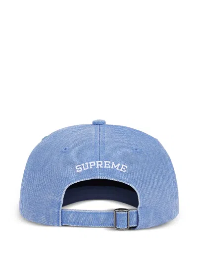 Supreme Logo-embroidered Cap In Red