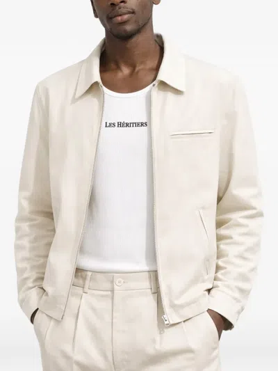 Les Héritiers Work Tech Zip-up Jacket In Neutral