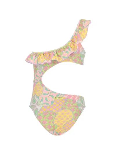 4giveness Ruffled Cutout Swimsuit In Multi