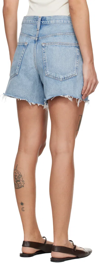 Agolde Parker Long Shorts In Fairway In Blue