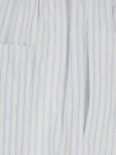 Dunst 스트라이프 드로스트링 팬츠 In White
