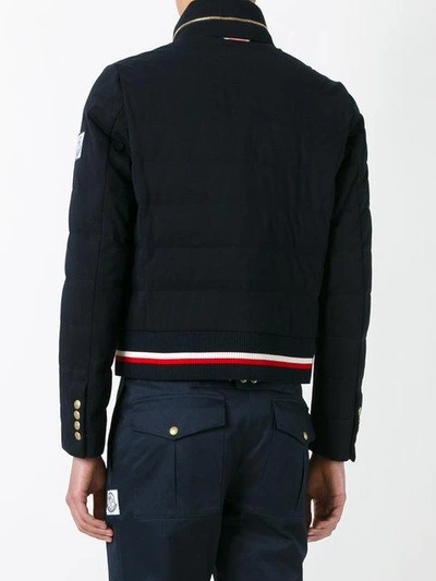 Shop Moncler Logo Patch Bomber Jacket