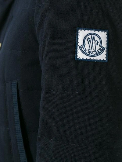 Shop Moncler Logo Patch Bomber Jacket