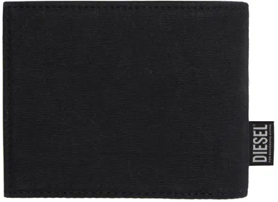 Diesel Logo Patch Foldover Wallet In Black