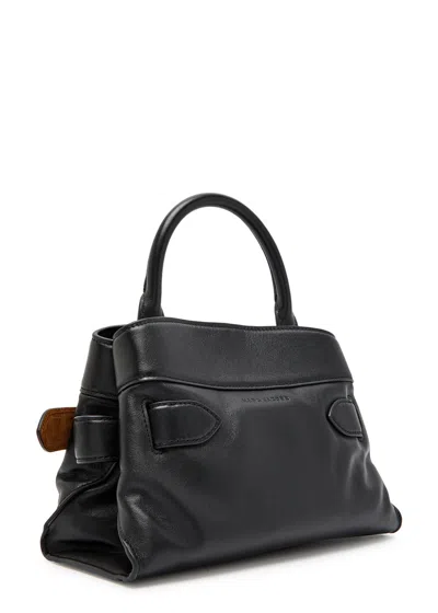 Marc Jacobs The Satchel Dakota Small Black Handbag With Logo Embossed On The Back And Belt Closure In Leather Wo