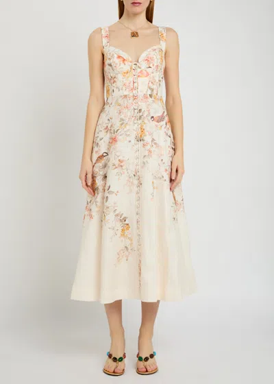 Zimmermann Luna Buttoned Picnic Dress In Cream Songbird In White