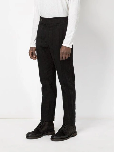 Shop Ann Demeulemeester Drawstring Tailored Trousers - Black