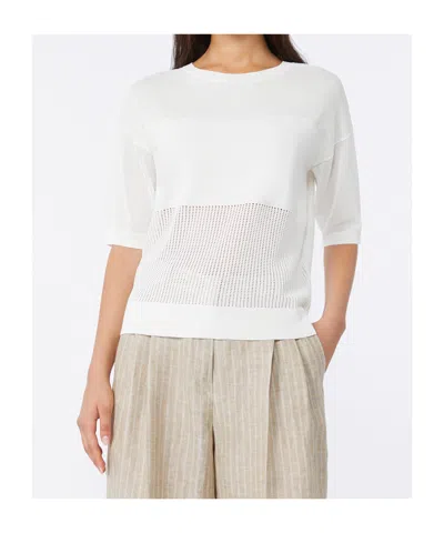 Max Mara Short Sleeve Sweater In White
