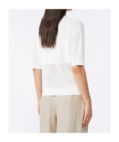 Max Mara Short Sleeve Sweater In White