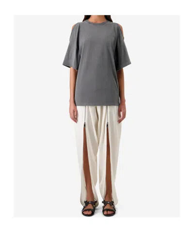 Coperni Open Shoulder T-shirt In Gray