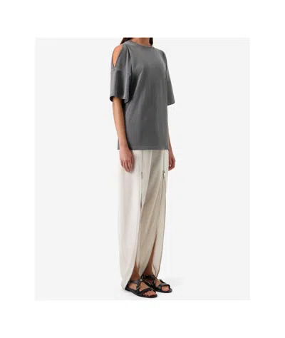 Coperni Open Shoulder T-shirt In Gray