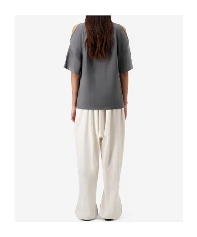 Coperni Open Shoulder T-shirt In Gray